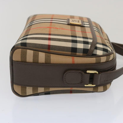 Luxury BurberrySs Nova Check Shoulder Bag Canvas Beige Auth yk10796