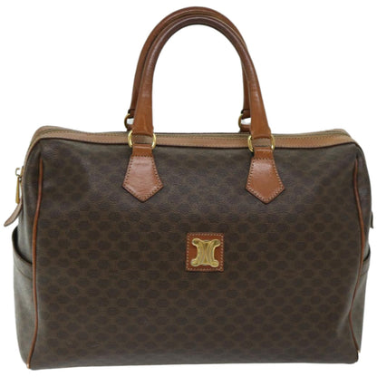 Luxury CELINE Macadam Canvas Boston Bag PVC Brown 10887