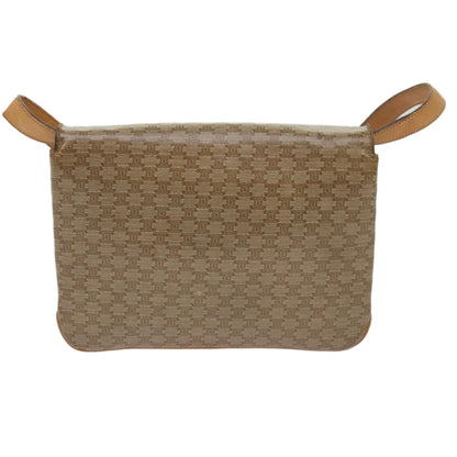 Luxury CELINE Macadam Canvas Shoulder Bag Beige 10893