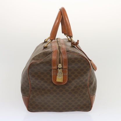 Luxury CELINE Macadam Canvas Boston Bag PVC Brown 11130
