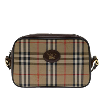 Luxury BurberrySs Nova Check Shoulder Bag Canvas Beige Auth yk11222