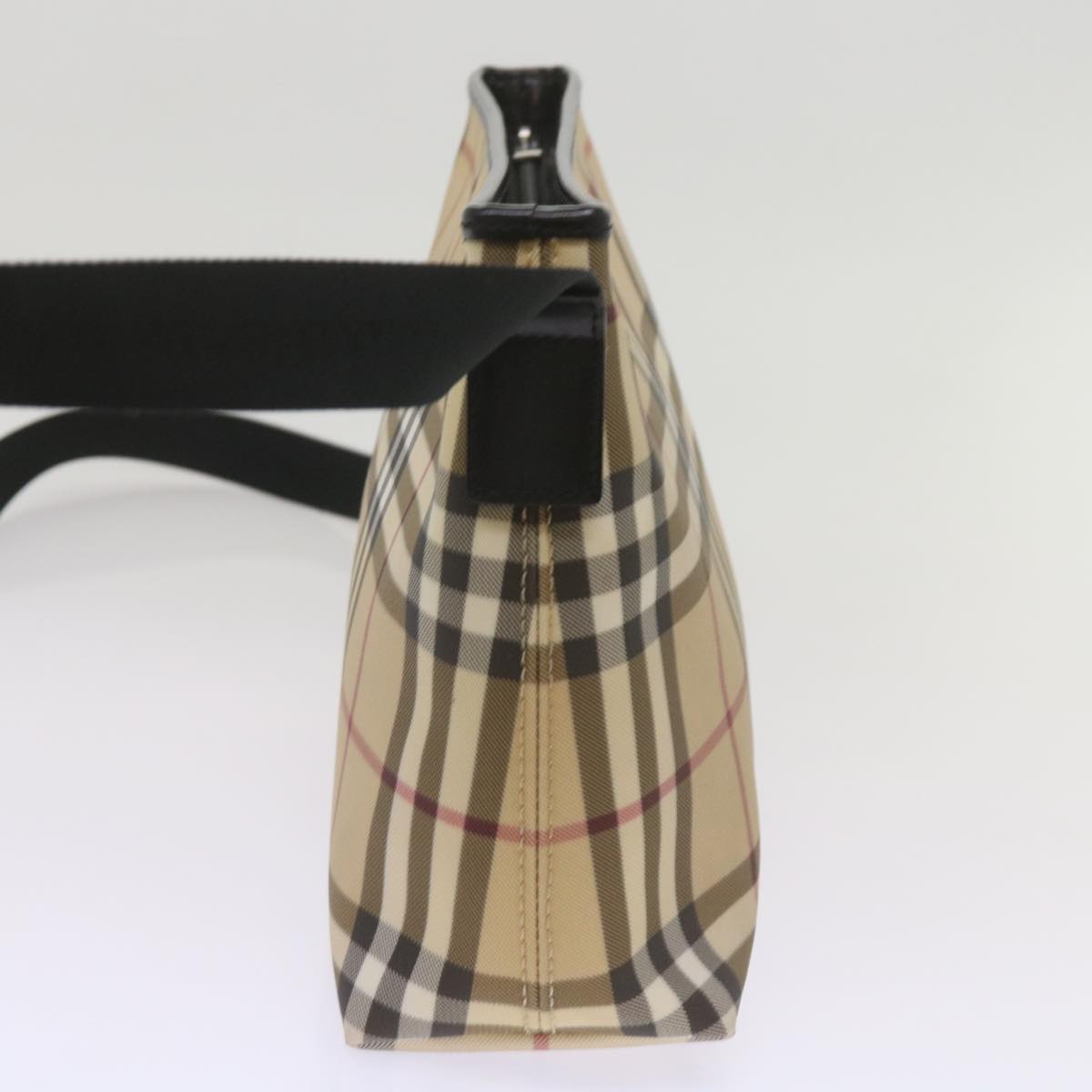 Luxury Burberry Nova Check Shoulder Bag Coated Canvas Beige Auth yk11241