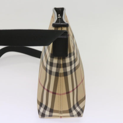 Luxury Burberry Nova Check Shoulder Bag Coated Canvas Beige Auth yk11241