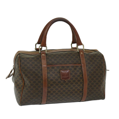 Luxury CELINE Macadam Canvas Boston Bag PVC Brown 11250