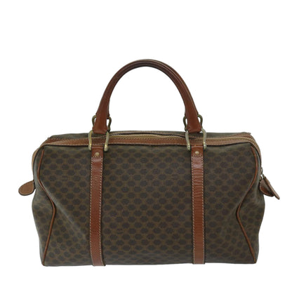 Luxury CELINE Macadam Canvas Boston Bag PVC Brown 11250