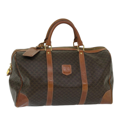 Luxury CELINE Macadam Canvas Boston Bag PVC Brown 11251