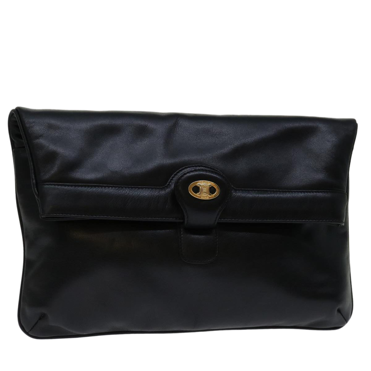 Luxury CELINE Shoulder Bag Leather Black 11353