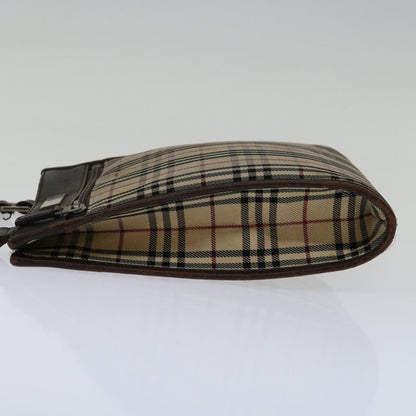 Luxury Burberry Nova Check Shoulder Bag Canvas Beige Brown Auth yk11382