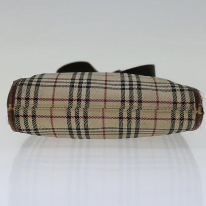 Luxury Burberry Nova Check Shoulder Bag Canvas Beige Brown Auth yk11382