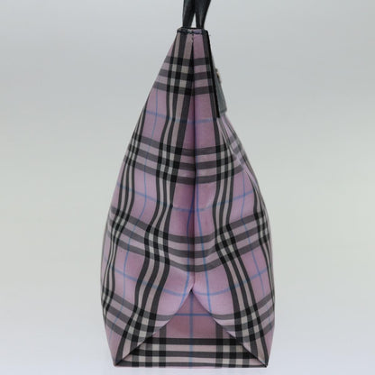 Luxury Burberry Nova Check Hand Bag Nylon Pink Auth yk11387