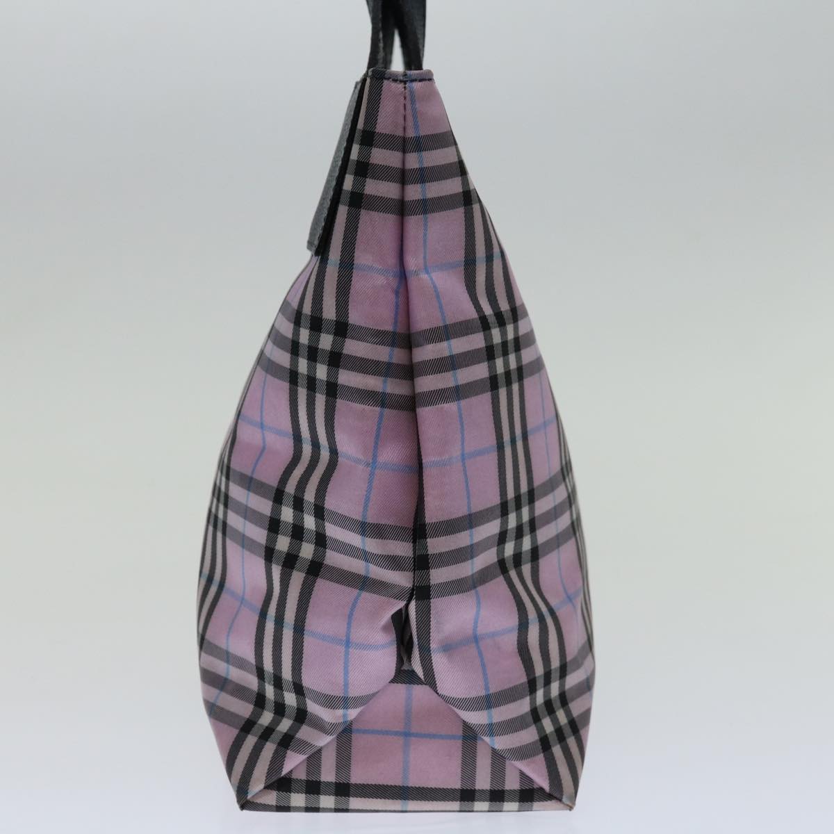 Luxury Burberry Nova Check Hand Bag Nylon Pink Auth yk11387