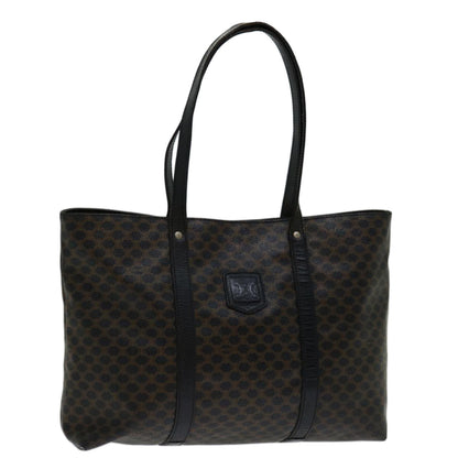 Luxury CELINE Macadam Canvas Tote Bag PVC Black Brown 11411