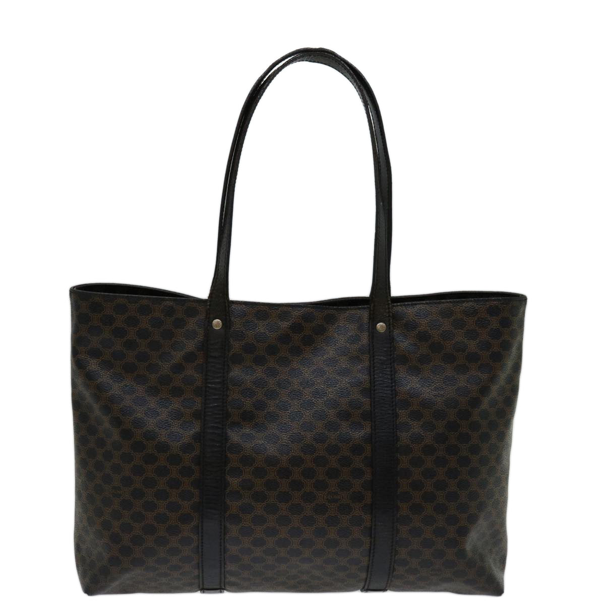 Luxury CELINE Macadam Canvas Tote Bag PVC Black Brown 11411