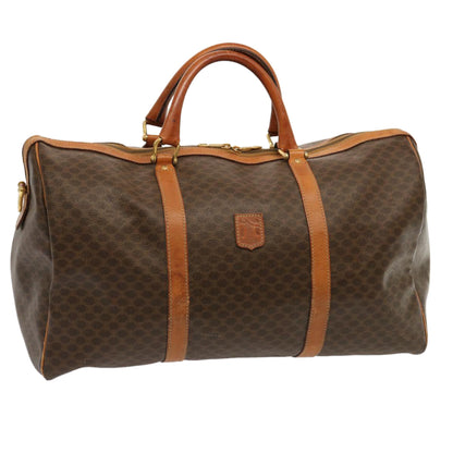 Luxury CELINE Macadam Canvas Boston Bag PVC Brown 11520