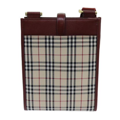 Luxury Burberry Nova Check Shoulder Bag Canvas Beige Auth yk11620