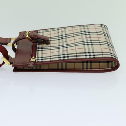 Luxury Burberry Nova Check Shoulder Bag Canvas Beige Auth yk11620