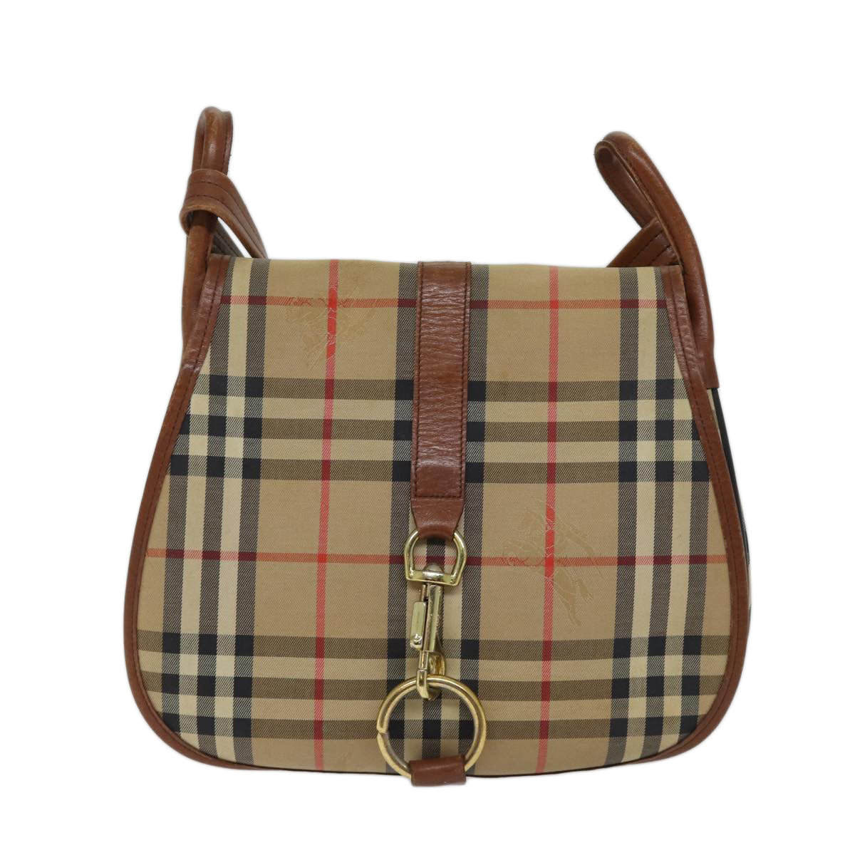 Luxury BurberrySs Nova Check Shoulder Bag Canvas Brown Auth yk11775
