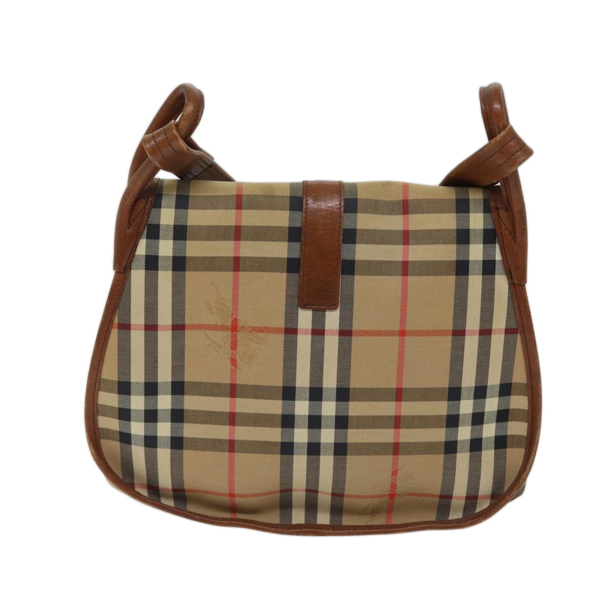 Luxury BurberrySs Nova Check Shoulder Bag Canvas Brown Auth yk11775