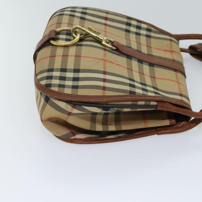 Luxury BurberrySs Nova Check Shoulder Bag Canvas Brown Auth yk11775
