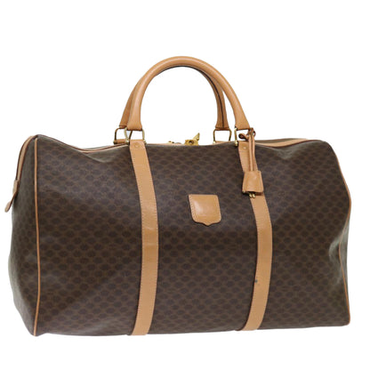Luxury CELINE Macadam Canvas Boston Bag PVC Brown 11832