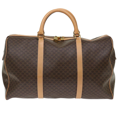 Luxury CELINE Macadam Canvas Boston Bag PVC Brown 11832