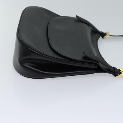 Luxury CELINE Shoulder Bag Leather Black 11965