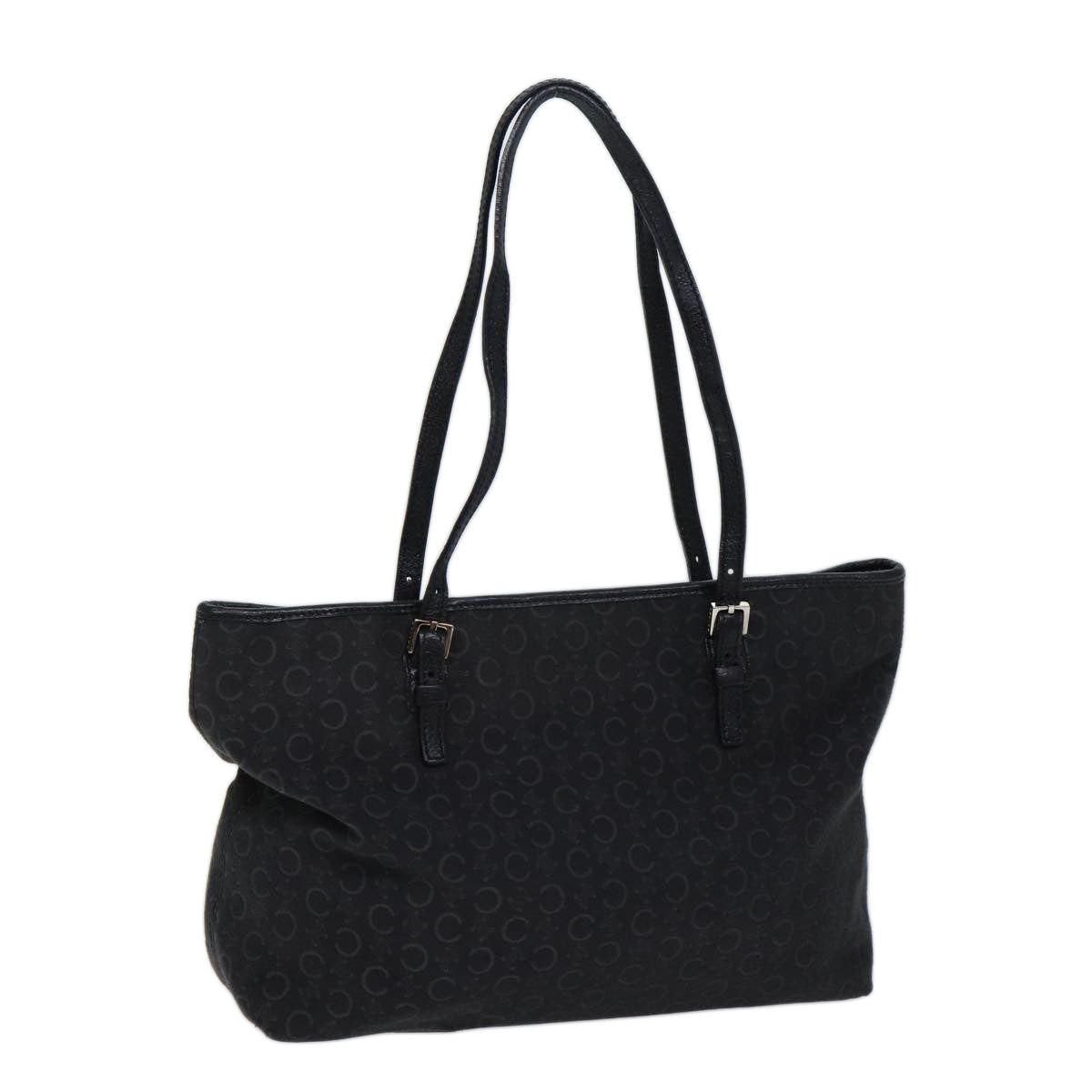 Luxury CELINE C Macadam Canvas Tote Bag Black 11974