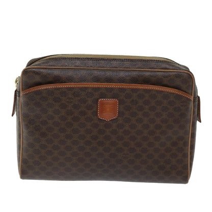 Luxury CELINE Macadam Canvas Clutch Bag PVC Brown 12150