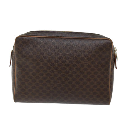 Luxury CELINE Macadam Canvas Clutch Bag PVC Brown 12150