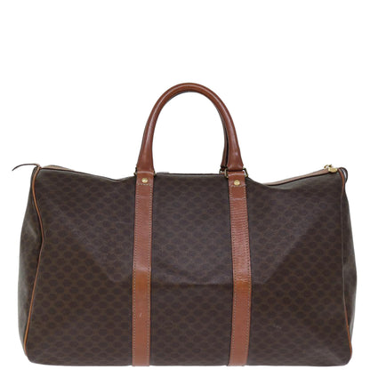 Luxury CELINE Macadam Canvas Boston Bag PVC Brown 12245