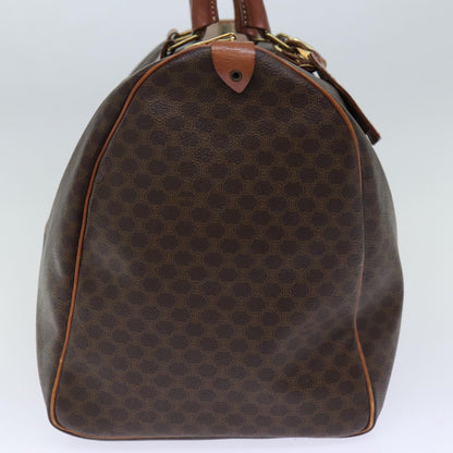 Luxury CELINE Macadam Canvas Boston Bag PVC Brown 12245