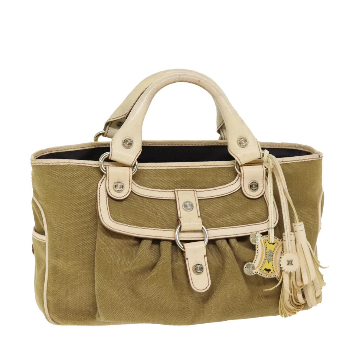 Luxury CELINE Boogie bag Hand Bag Canvas Brown 12351