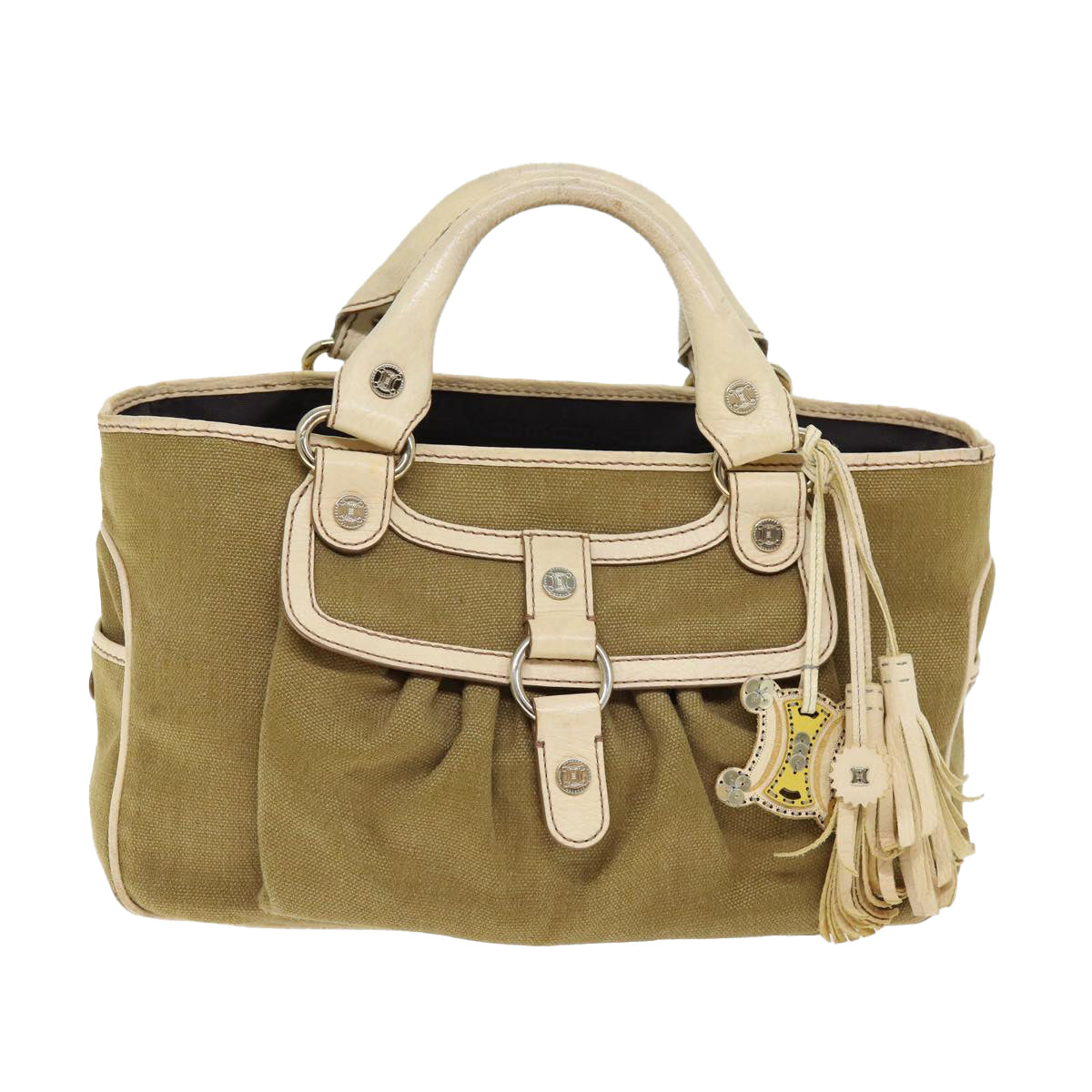 Luxury CELINE Boogie bag Hand Bag Canvas Brown 12351
