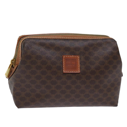 Luxury CELINE Macadam Canvas Pouch PVC Brown 12385