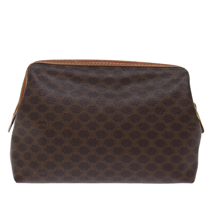 Luxury CELINE Macadam Canvas Pouch PVC Brown 12385