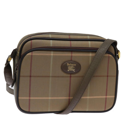 Luxury BurberrySs Nova Check Shoulder Bag Canvas Beige Auth yk12716
