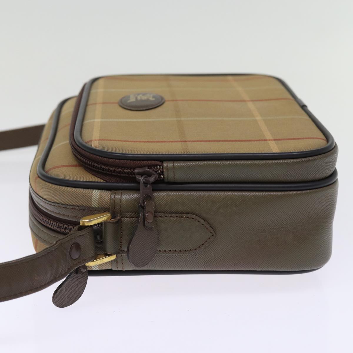 Luxury BurberrySs Nova Check Shoulder Bag Canvas Beige Auth yk12716