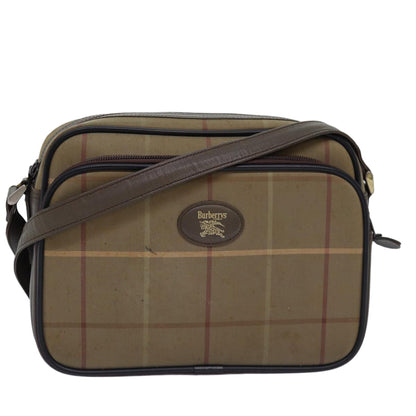 Luxury BurberrySs Nova Check Shoulder Bag Canvas Beige Auth yk12717