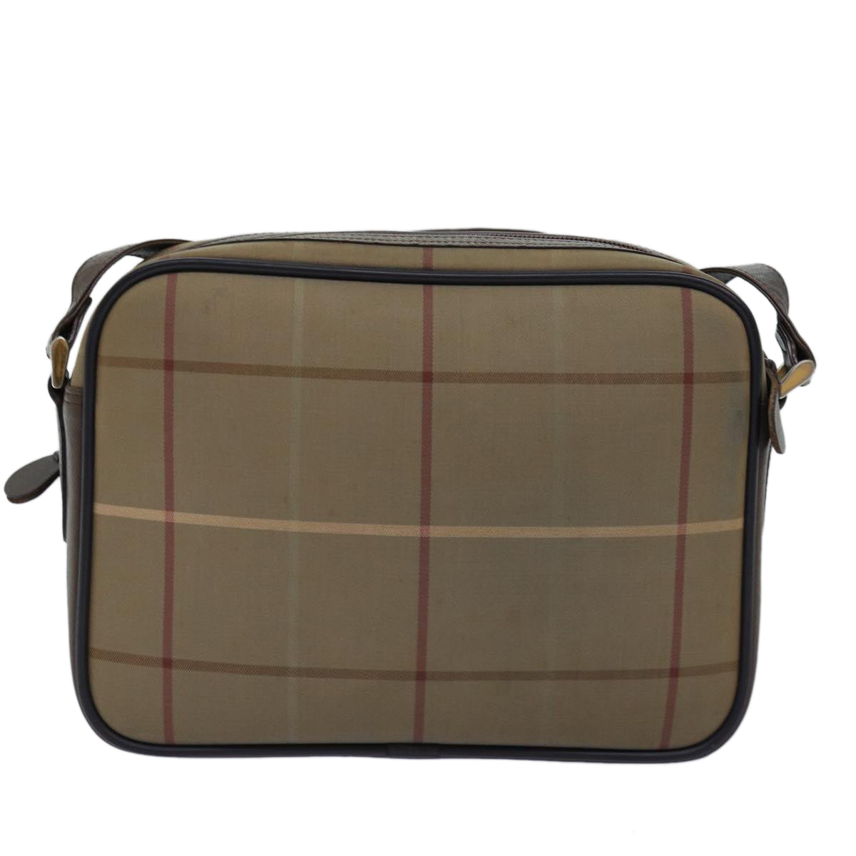 Luxury BurberrySs Nova Check Shoulder Bag Canvas Beige Auth yk12717