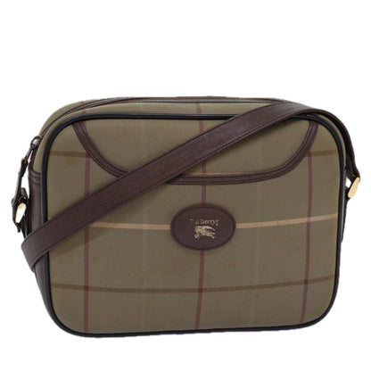 Luxury BurberrySs Nova Check Shoulder Bag Canvas Beige Auth yk12733