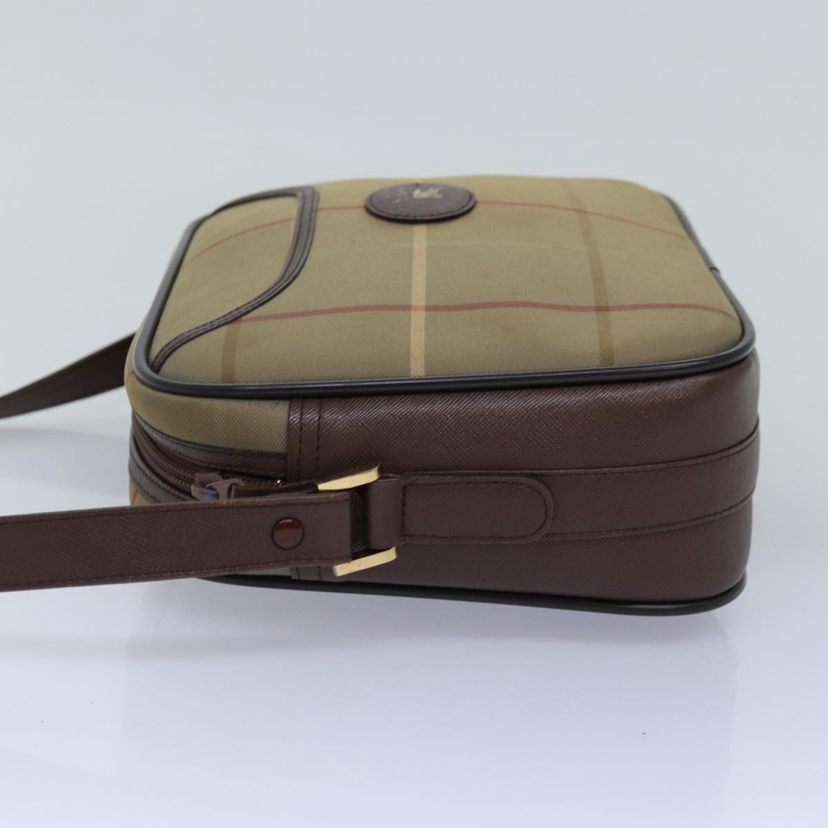 Luxury BurberrySs Nova Check Shoulder Bag Canvas Beige Auth yk12733