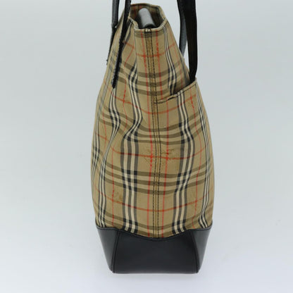 Luxury Burberry Nova Check Tote Bag Canvas Beige Auth yk12758