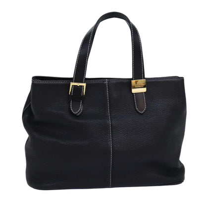 Luxury BurberrySs Hand Bag Leather Black Auth yk12762
