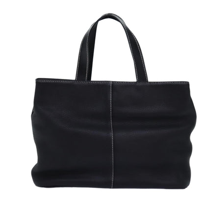 Luxury BurberrySs Hand Bag Leather Black Auth yk12762