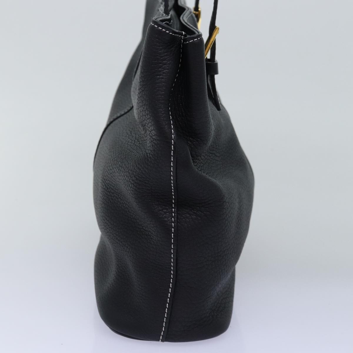 Luxury BurberrySs Hand Bag Leather Black Auth yk12762
