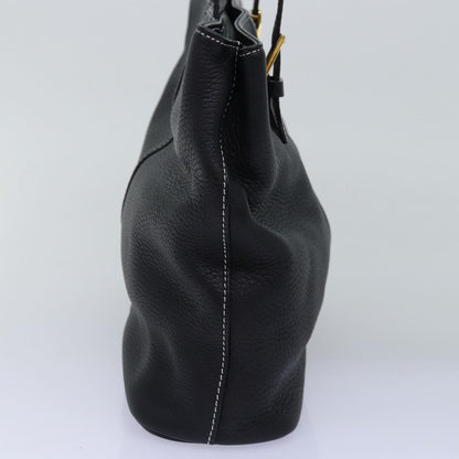 Luxury BurberrySs Hand Bag Leather Black Auth yk12762