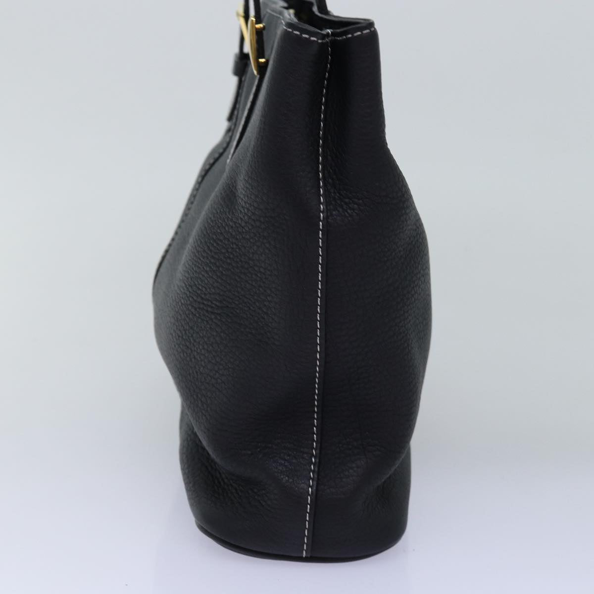 Luxury BurberrySs Hand Bag Leather Black Auth yk12762