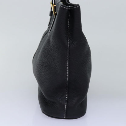 Luxury BurberrySs Hand Bag Leather Black Auth yk12762