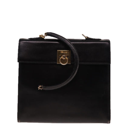 Luxury CELINE Hand Bag Leather Black 12969