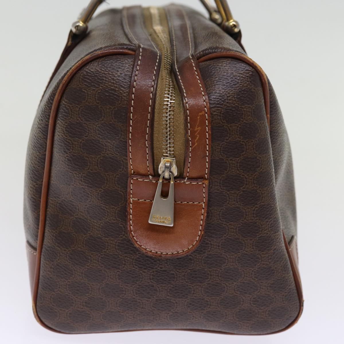 Luxury CELINE Macadam Canvas Hand Bag PVC Leather Brown 13003